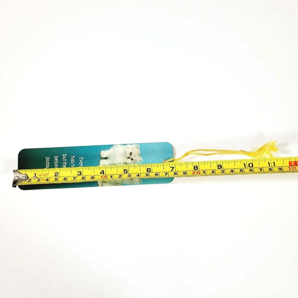 Vintage 80s Pussycats tassel Bookmark- White Kittens- Hallmark Cards- 60HBM 80-4